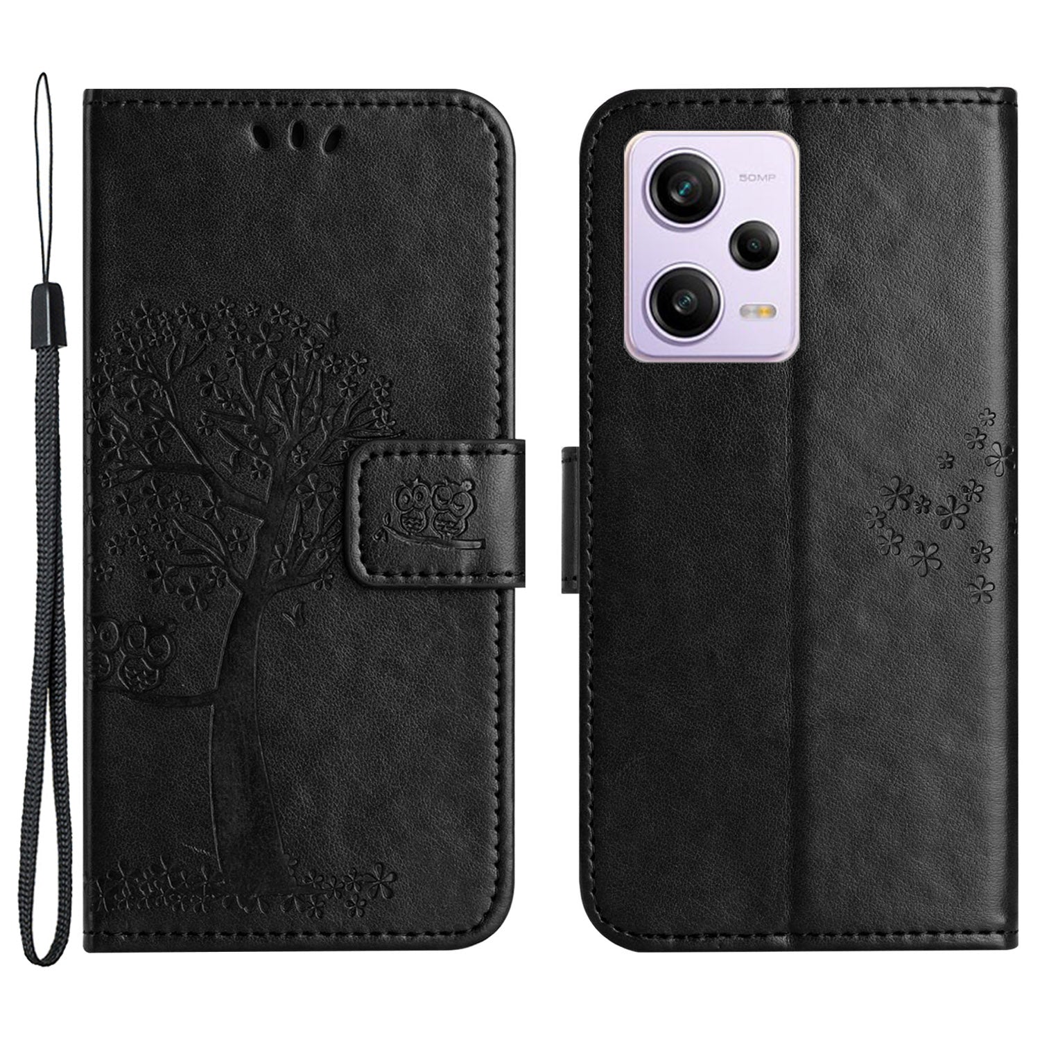 PU Leather Phone Case For Xiaomi Redmi Note 12 Pro 5G Imprinted Owl Tree Pattern Protective Phone Stand Wallet Cover PU Leather Phone Case For Xiaomi Redmi Note 12 Pro 5G Imprinted Owl Tree Pattern Protective Phone Stand Wallet Cover